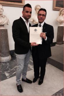 Antonio Treglia e il delegato per Roma dell'Ist. Intern. di Diritto Nobiliare Barone Patrizio Imperato di Montecorvino