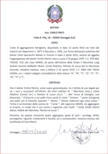 Certificazione Notarile Aggregazione Famigliare MANSI - PETRINI